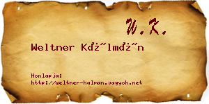 Weltner Kálmán névjegykártya
