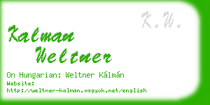 kalman weltner business card