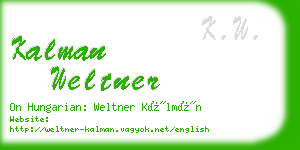 kalman weltner business card